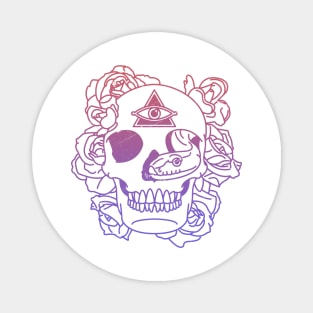 Rose Skull Illustration Magnet